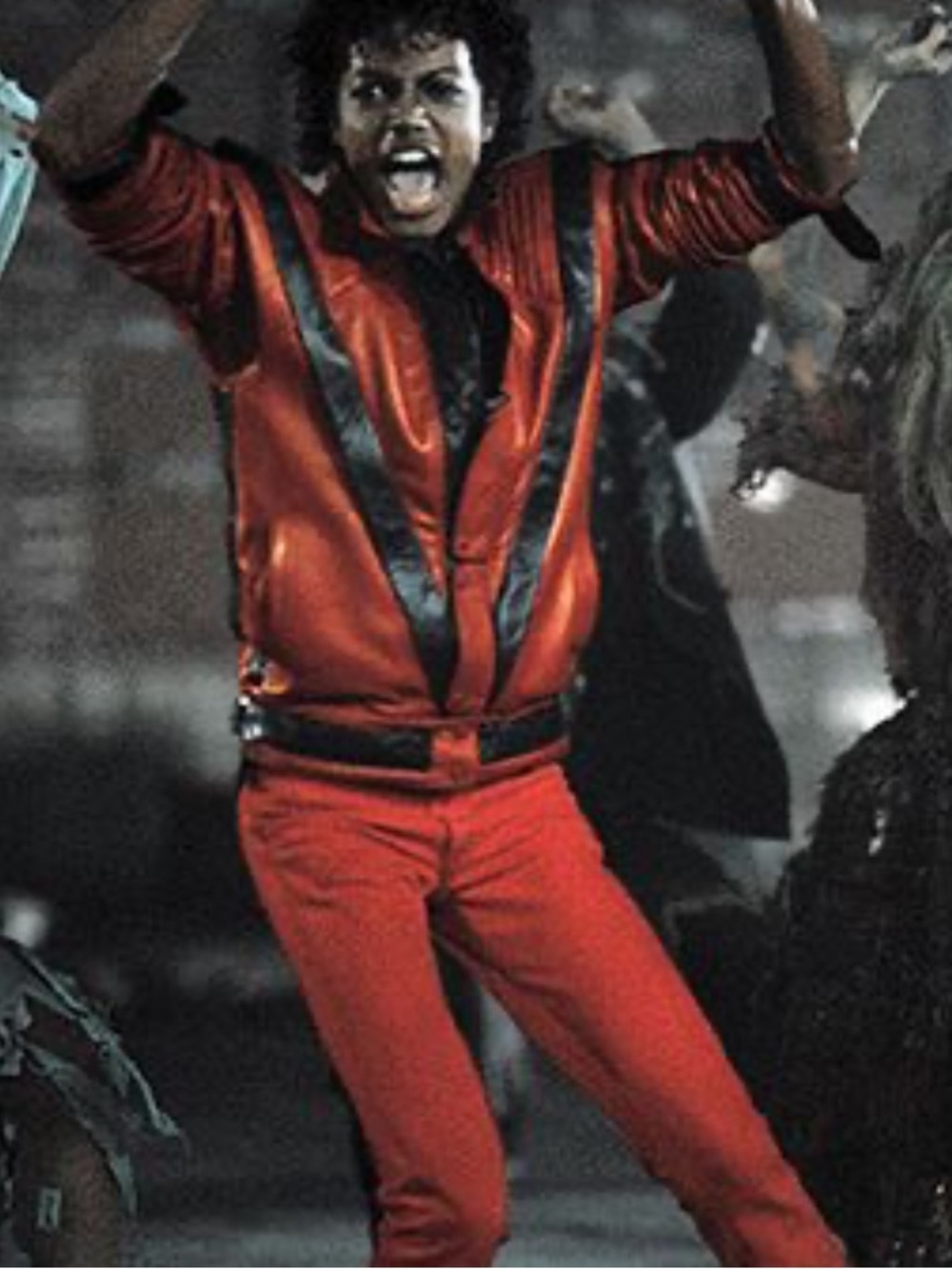 Vintage Thriller Red Bomber Jacket with Black Trim